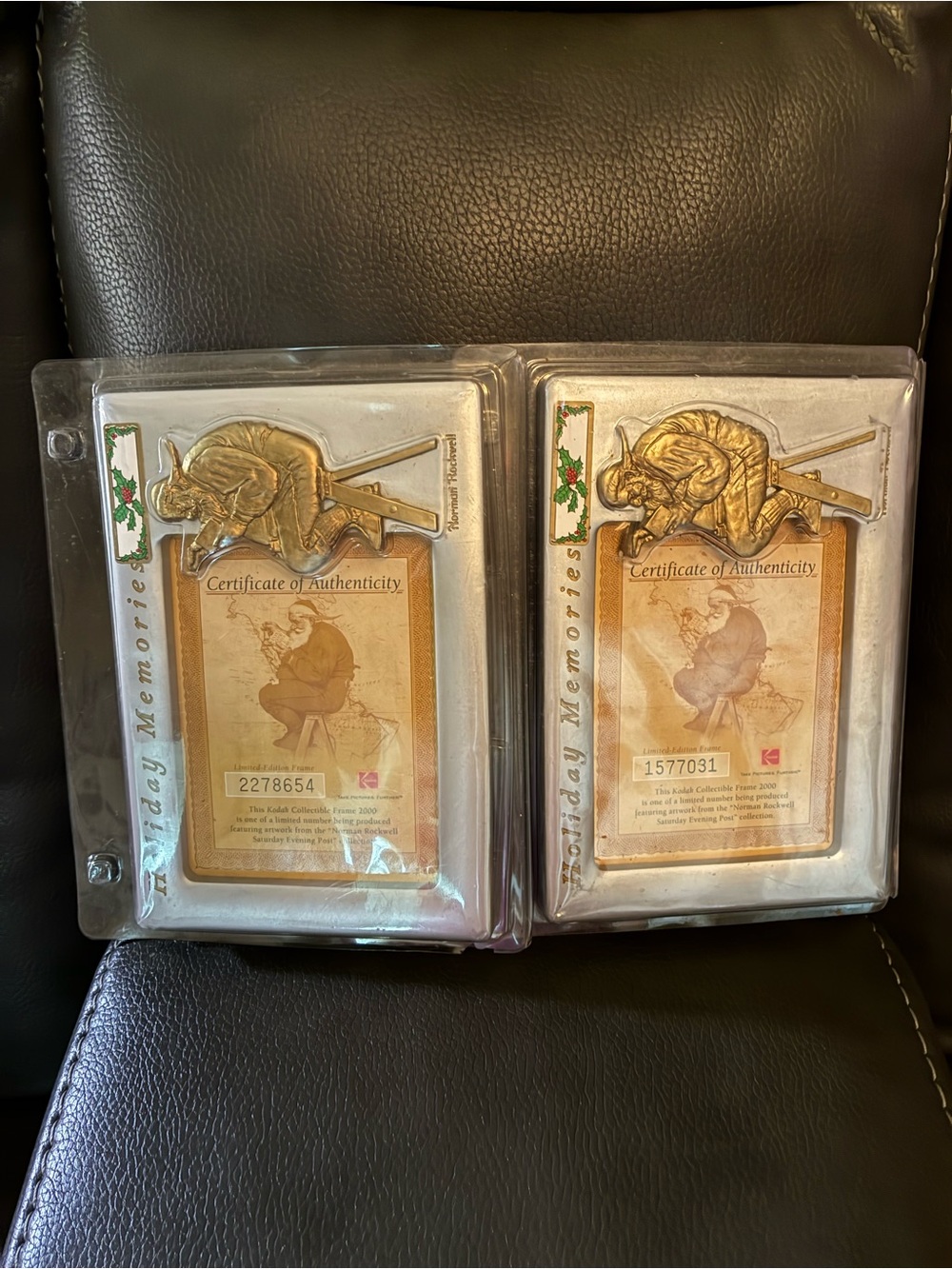 Set of 2 Kodak Holiday Memories 2000 Limited Edition Collectible Photo Frames